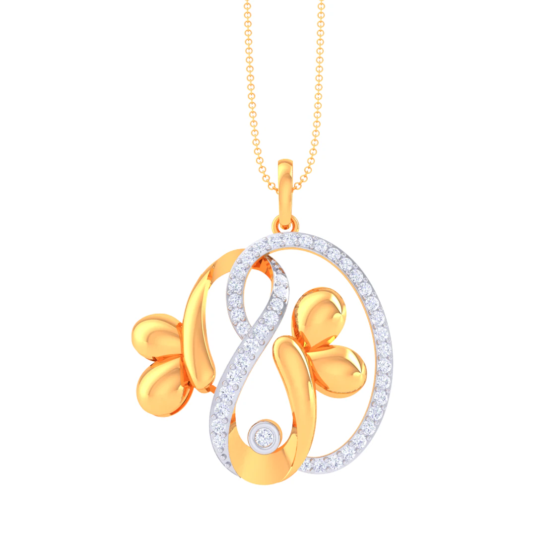3D Printable Cad jewelry design of Lady diamond Pendant 3D Model .c4d .max .obj .3ds .fbx .stl .blend 