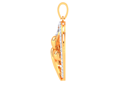 3D Printable Cad jewelry design of Lady diamond Pendant Model 3D