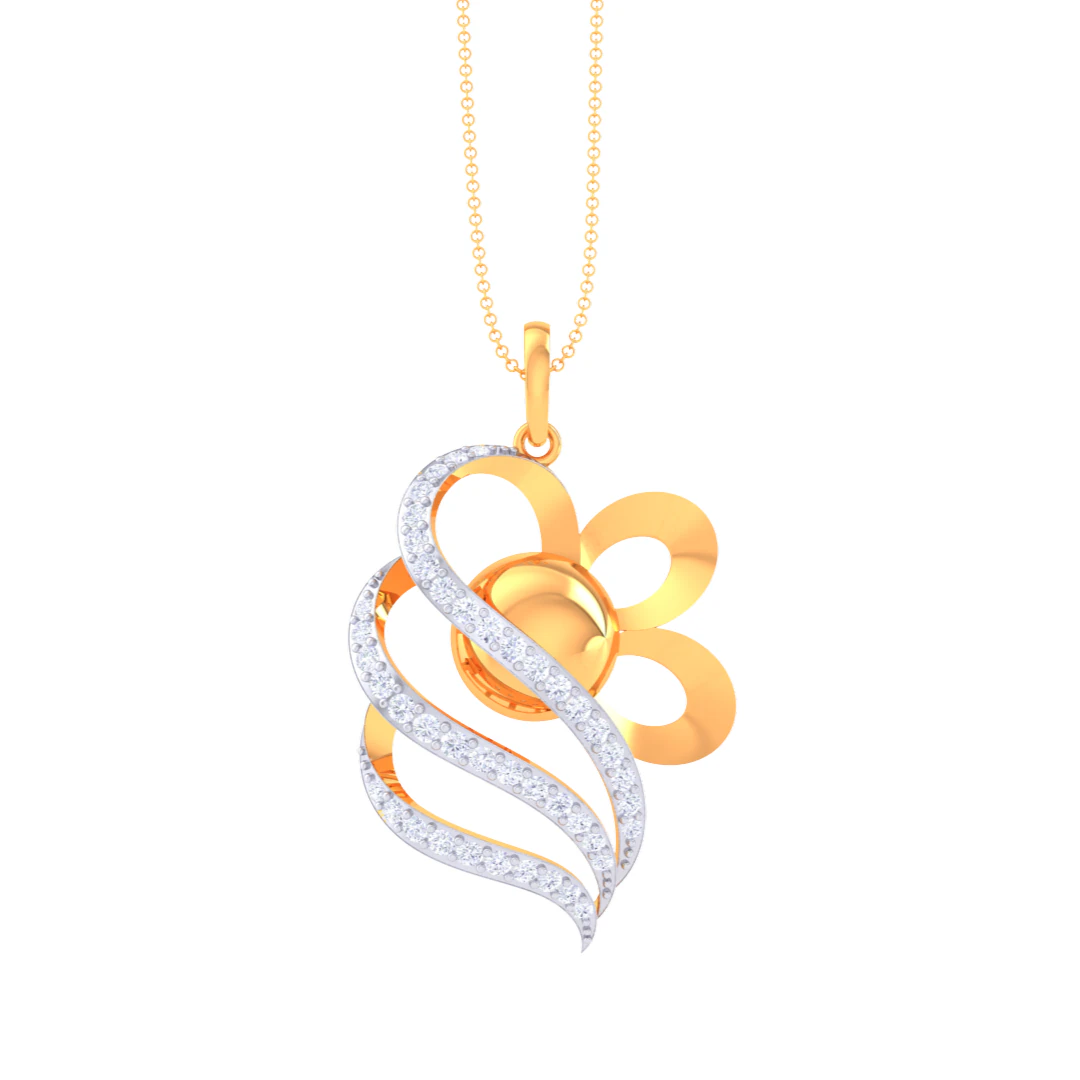 3D Printable Cad jewelry design of Lady diamond Pendant 3D Model .c4d .max .obj .3ds .fbx .stl .blend 