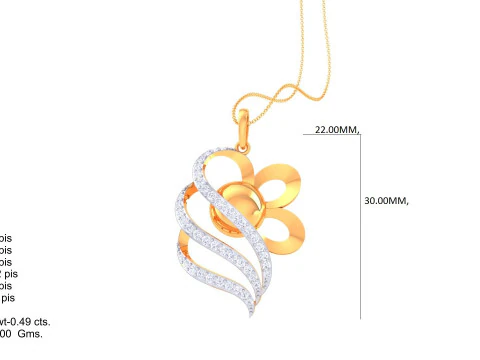 3D Printable Cad jewelry design of Lady diamond Pendant 3D Model