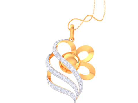 3D Printable Cad jewelry design of Lady diamond Pendant 3D Model