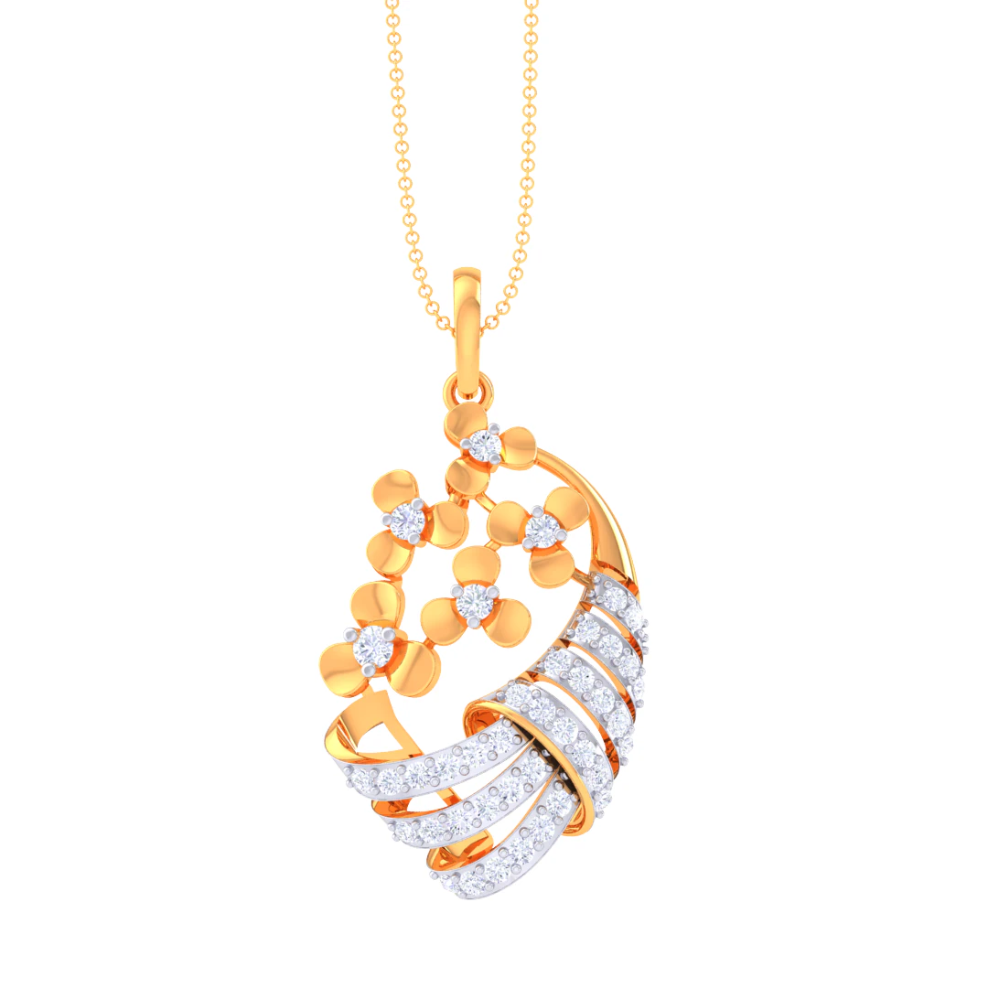 3D Printable Cad jewelry design of Lady diamond Pendant 3D Model .c4d .max .obj .3ds .fbx .stl .blend 