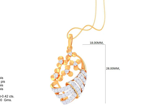 3D Printable Cad jewelry design of Lady diamond Pendant 3D Model