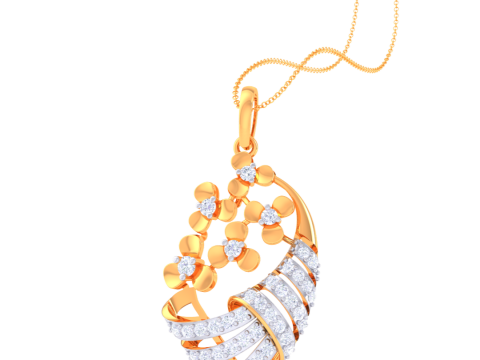 3D Printable Cad jewelry design of Lady diamond Pendant 3D मॉडल