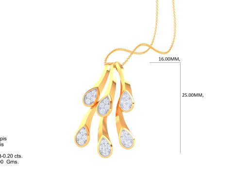 3D Printable Cad jewelry design of Lady diamond Pendant 3D 模型