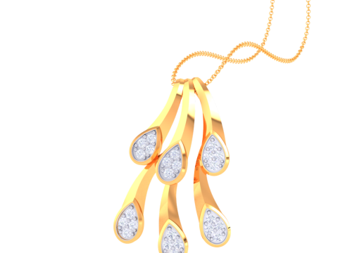 3D Printable Cad jewelry design of Lady diamond Pendant 3D 模型