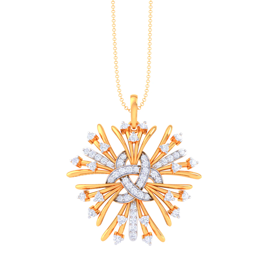 3D Printable Cad jewelry design of Lady diamond Pendant 3D Model .c4d .max .obj .3ds .fbx .stl .blend 