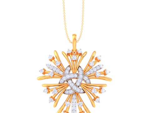 3D Printable Cad jewelry design of Lady diamond Pendant Model 3D
