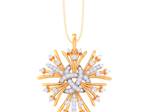 3D-druckbares CAD-Schmuckdesign eines Lady-Diamantanhängers 3D Modell