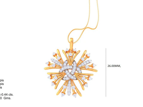 3D Printable Cad jewelry design of Lady diamond Pendant 3D Model