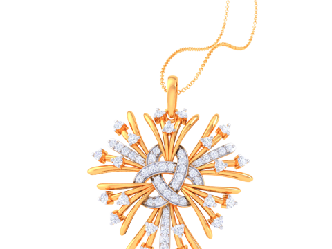 3D Printable Cad jewelry design of Lady diamond Pendant 3D 모델