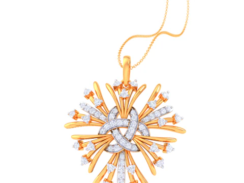 3D Printable Cad jewelry design of Lady diamond Pendant 3D Model