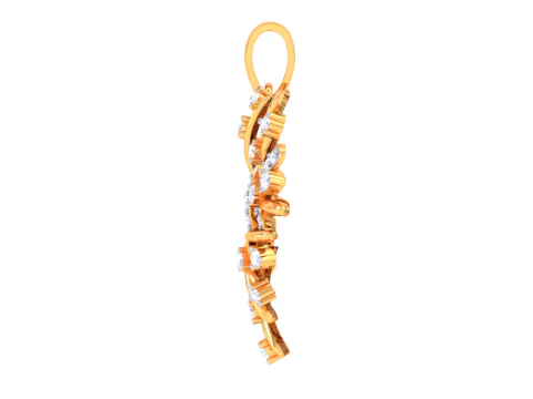 3D Printable Cad jewelry design of Lady diamond Pendant 3D Model