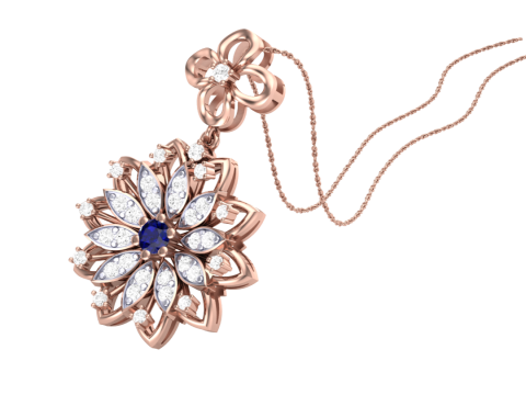 3D Printable Cad jewelry design of Lady diamond Pendant 3D Modell