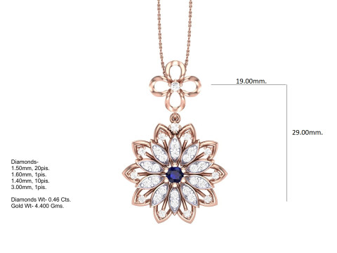 3D Printable Cad jewelry design of Lady diamond Pendant 3D Modell