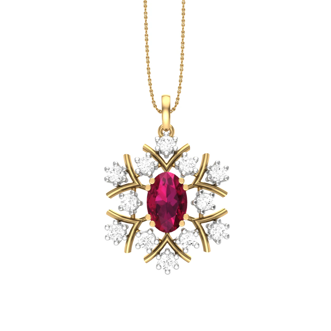 3D Printable Cad jewelry design of Lady diamond Pendant 3D Model .c4d .max .obj .3ds .fbx .stl .blend