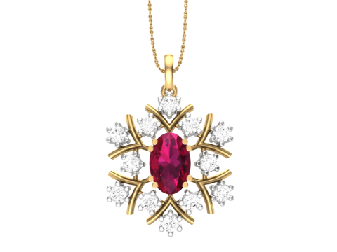 3D Printable Cad jewelry design of Lady diamond Pendant Modèle 3D