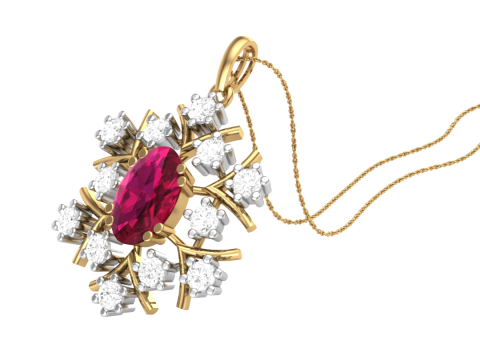 3D Printable Cad jewelry design of Lady diamond Pendant 3Dモデル