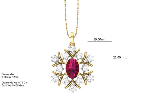 3D Printable Cad jewelry design of Lady diamond Pendant 3D Model