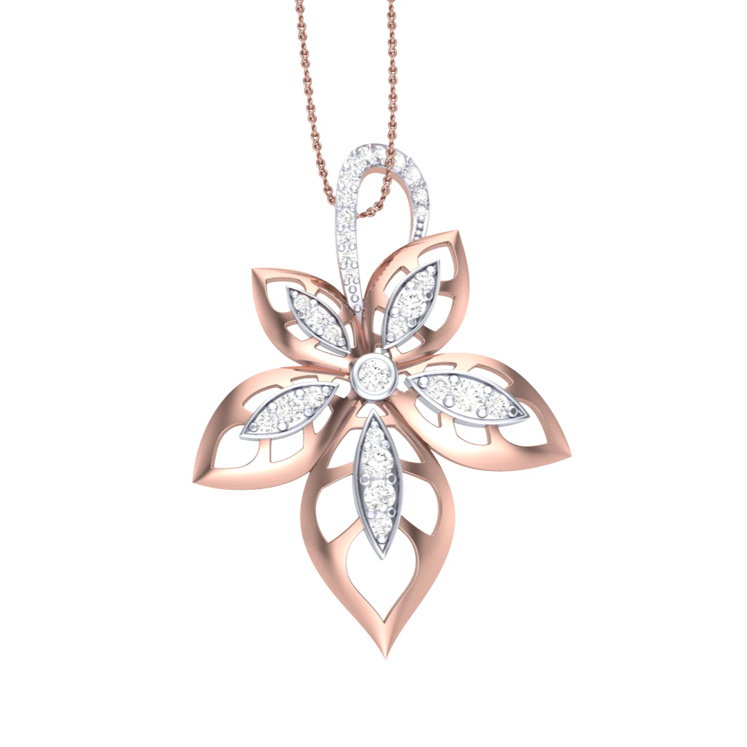 3D Printable Cad jewelry design of Lady diamond Pendant 3D Model .c4d .max .obj .3ds .fbx .stl .blend 