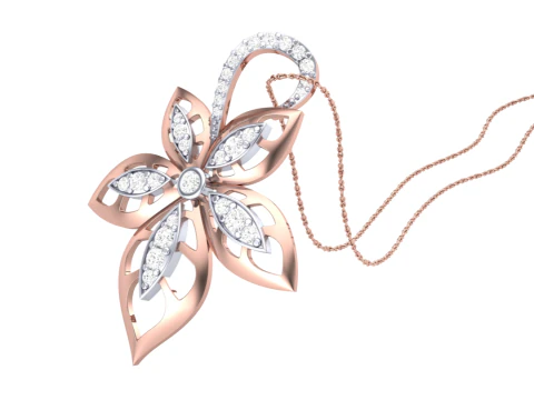 3D Printable Cad jewelry design of Lady diamond Pendant 3D Model