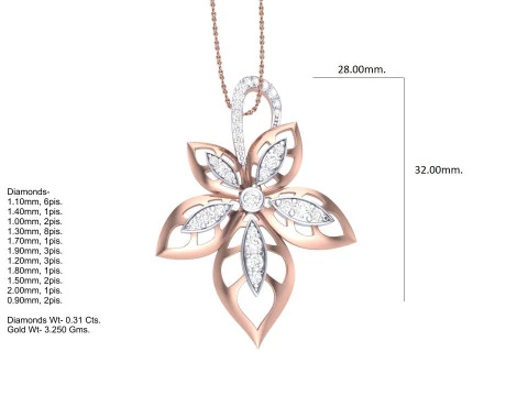 3D Printable Cad jewelry design of Lady diamond Pendant 3D Model