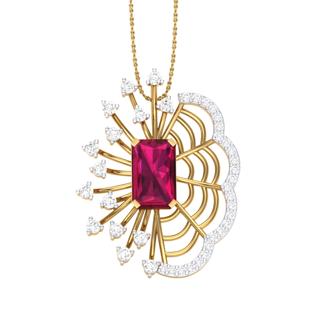 3D Printable Cad jewelry design of Lady diamond Pendant 3D Model .c4d .max .obj .3ds .fbx .stl .blend 