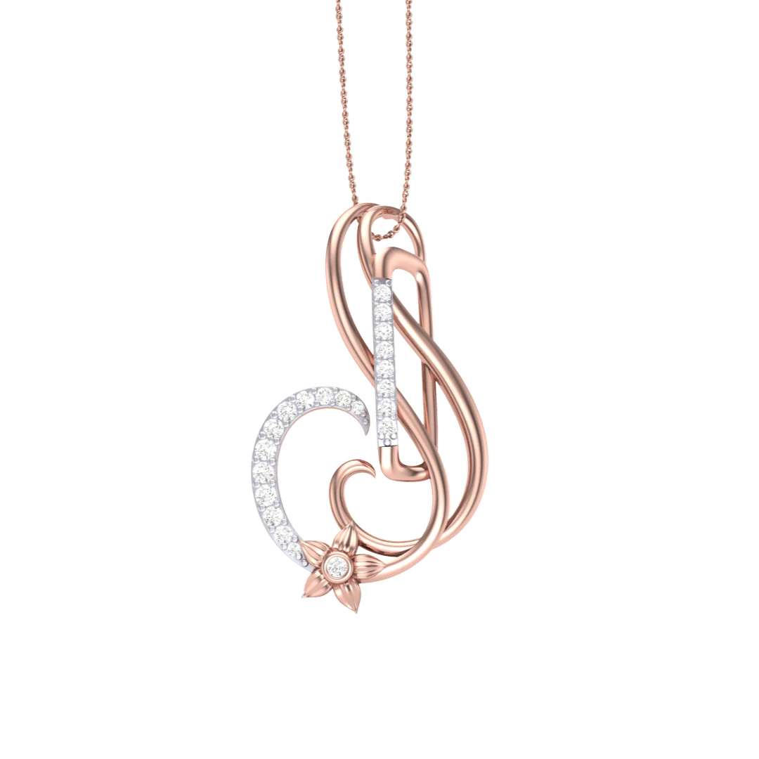 3D Printable Cad jewelry design of Lady diamond Pendant 3D Model .c4d .max .obj .3ds .fbx .stl .blend 