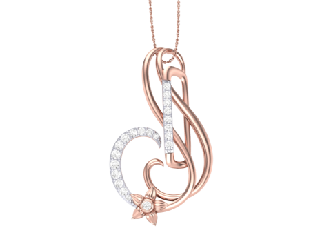 3D Printable Cad jewelry design of Lady diamond Pendant Model 3D
