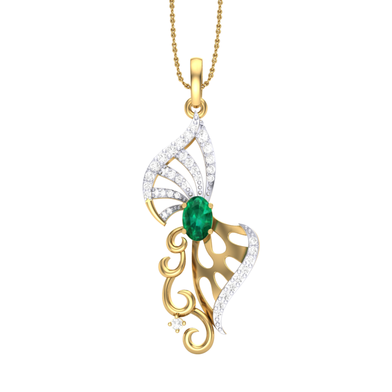 3D Printable Cad jewelry design of Lady diamond Pendant Model 3D .c4d .max .obj .3ds .fbx .stl .blend