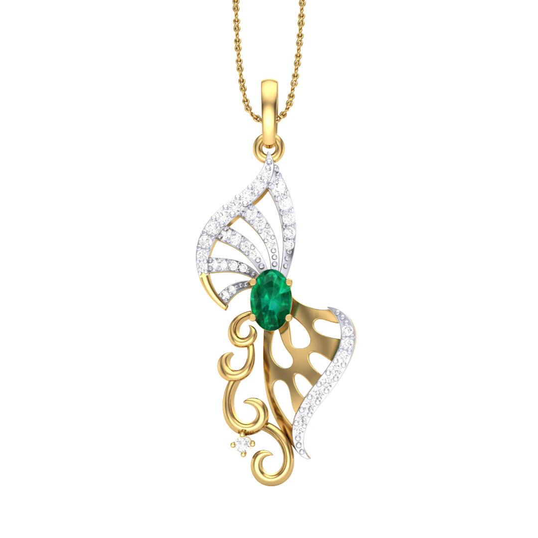 3D Printable Cad jewelry design of Lady diamond Pendant 3D Model .c4d .max .obj .3ds .fbx .stl .blend 