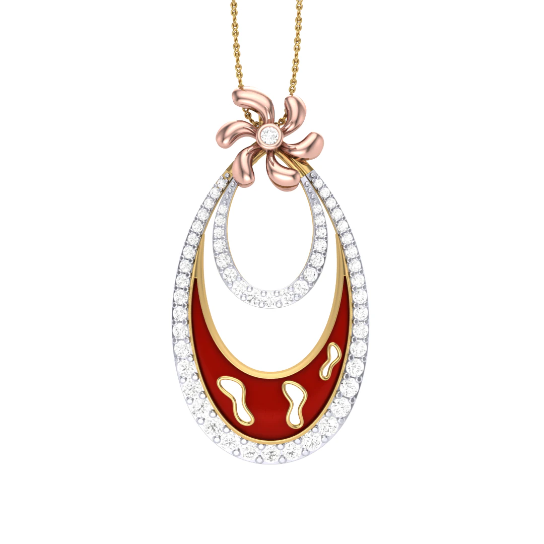 3D Printable Cad jewelry design of Lady diamond Pendant 3D Model .c4d .max .obj .3ds .fbx .stl .blend 