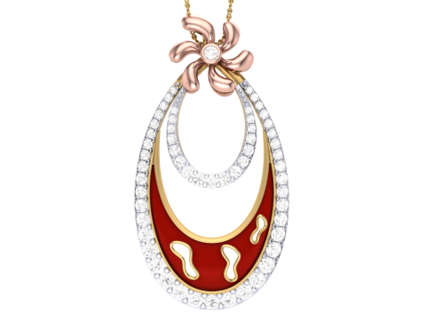 3D Printable Cad jewelry design of Lady diamond Pendant Model 3D
