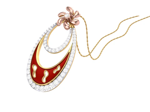 3D Printable Cad jewelry design of Lady diamond Pendant 3D Model