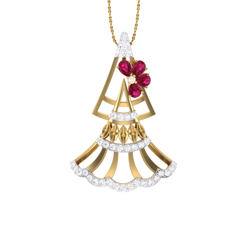 3D Printable Cad jewelry design of Lady diamond Pendant Model 3D .c4d .max .obj .3ds .fbx .stl .blend 
