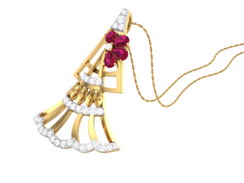 3D Printable Cad jewelry design of Lady diamond Pendant Model 3D