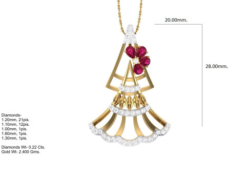3D Printable Cad jewelry design of Lady diamond Pendant Model 3D