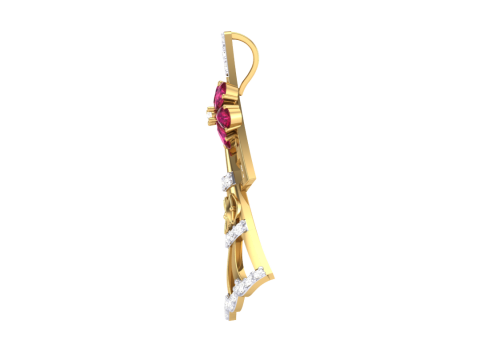 3D Printable Cad jewelry design of Lady diamond Pendant Model 3D