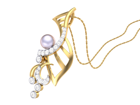 3D Printable Cad jewelry design of Lady diamond Pendant 3D 모델