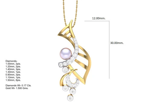 3D Printable Cad jewelry design of Lady diamond Pendant 3D Model