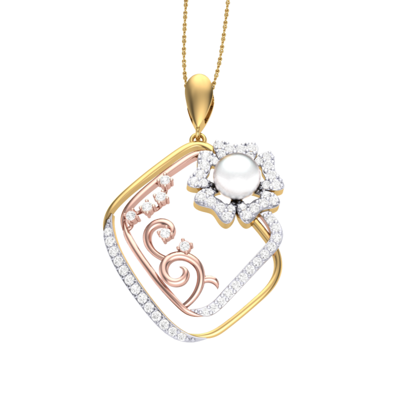 3D Printable Cad jewelry design of Lady diamond Pendant 3D Model .c4d .max .obj .3ds .fbx .stl .blend