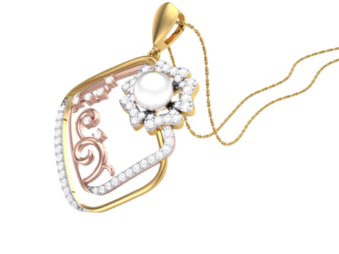 3D Printable Cad jewelry design of Lady diamond Pendant 3D Model