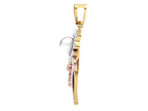 3D Printable Cad jewelry design of Lady diamond Pendant 3D Model