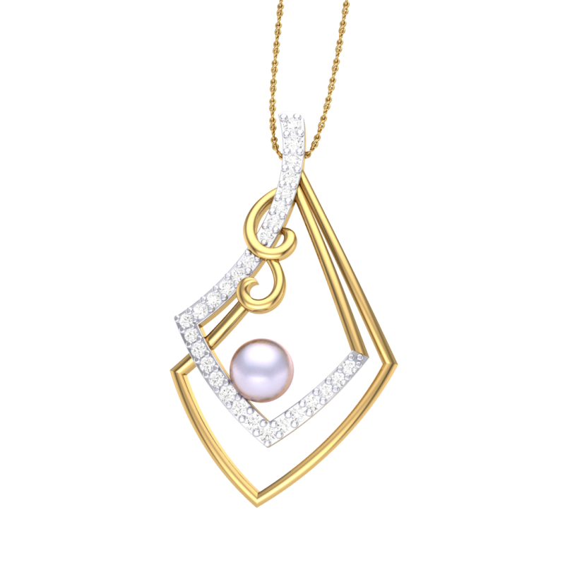 3D Printable Cad jewelry design of Lady diamond Pendant 3D Model .c4d .max .obj .3ds .fbx .stl .blend