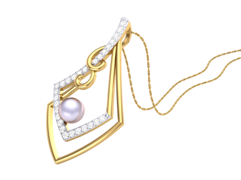 3D Printable Cad jewelry design of Lady diamond Pendant 3D Model