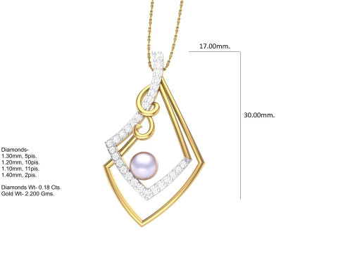 3D Printable Cad jewelry design of Lady diamond Pendant 3D Model