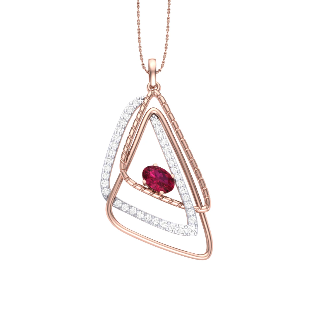 3D Printable Cad jewelry design of Lady diamond Pendant 3D Model .c4d .max .obj .3ds .fbx .stl .blend 
