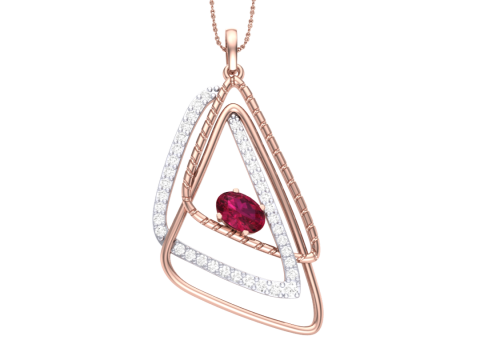 3D Printable Cad jewelry design of Lady diamond Pendant Model 3D