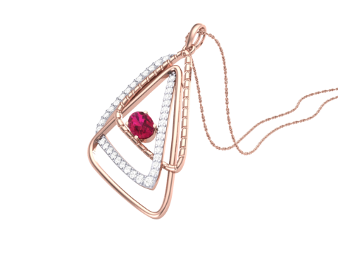 3D Printable Cad jewelry design of Lady diamond Pendant 3D Model