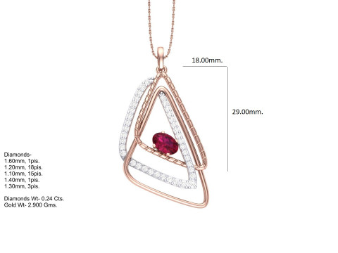 3D Printable Cad jewelry design of Lady diamond Pendant 3D Model
